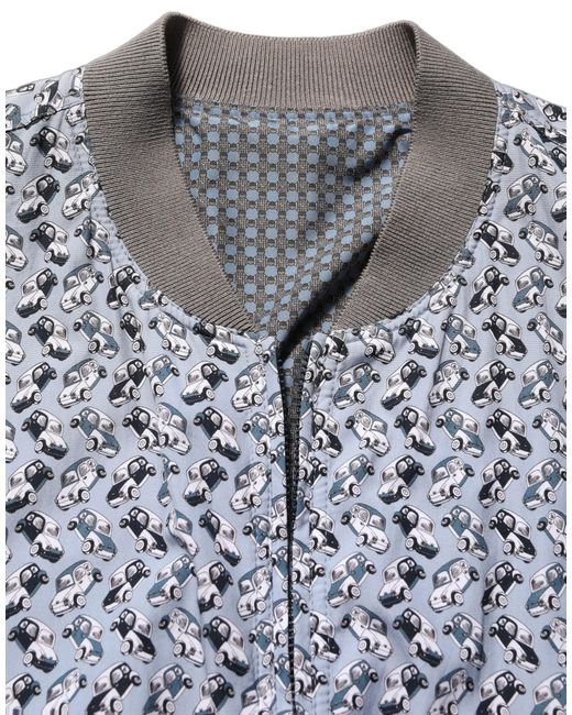 Dolce & Gabbana Gray Cotton Car Print Bomber Jacket Clothing for men