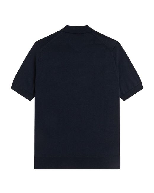 Fred Perry Blue Polo Shirt Cotton Knit for men