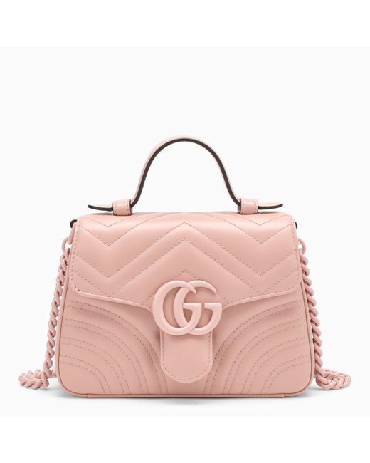 Gucci Pink Gg Marmont Leather Mini Handbag