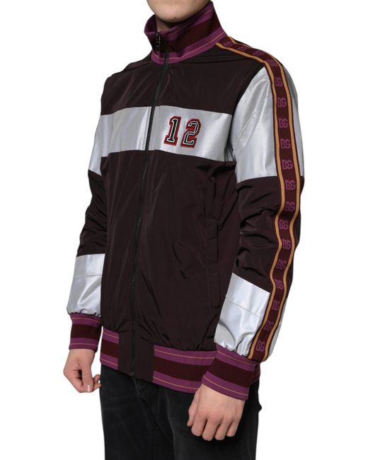Dolce & Gabbana Black Full Zip Jersey Bomber Jacket for men