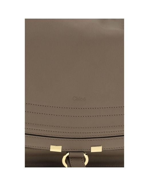 Chloé Brown Beige Calf Leather Bos Taurus Shoulder Bag