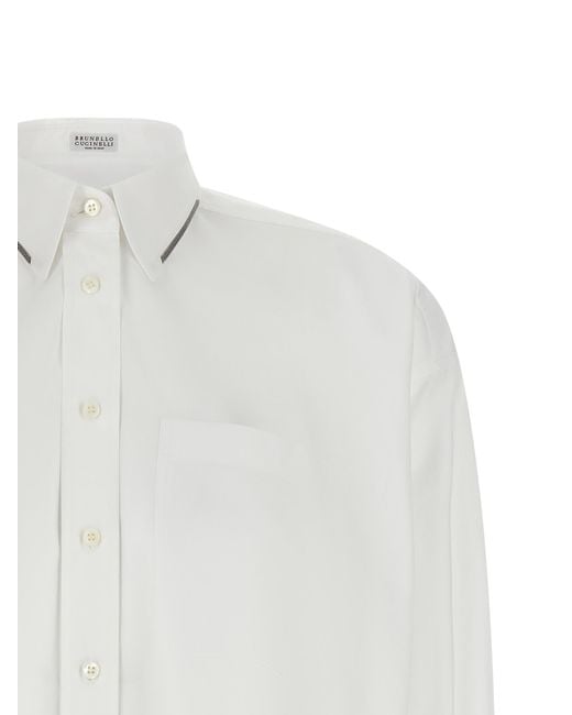 Brunello Cucinelli White Cotton Blouse