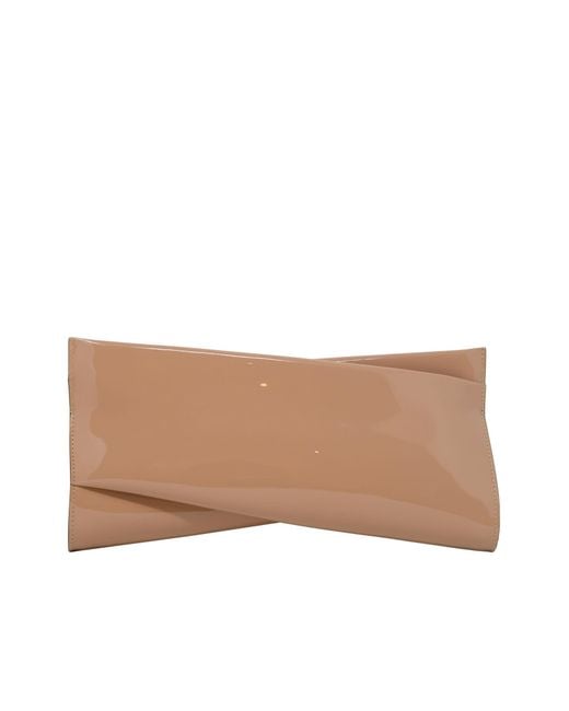 Christian Louboutin Natural Nude Patent Leather Loubitwist Clutch Bag