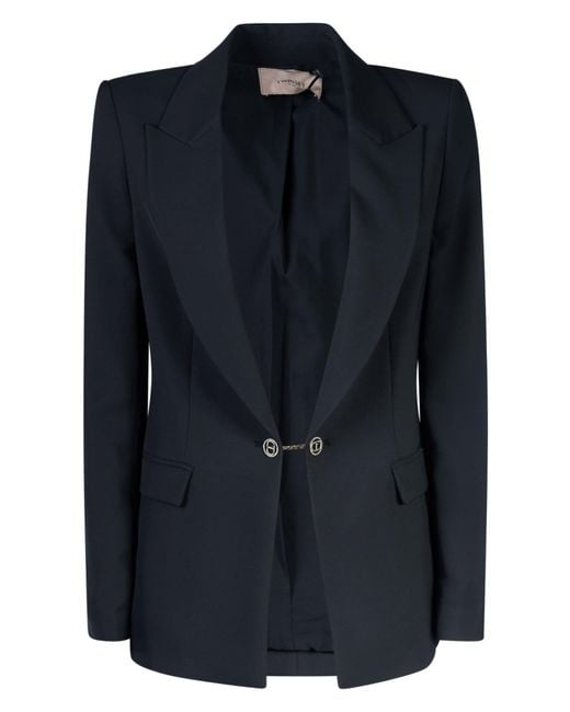 Twin Set Black Buttoned Fitted Blazer