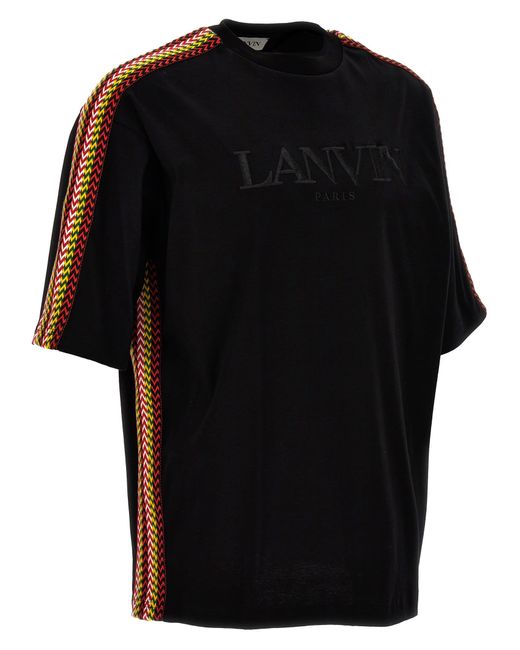 Lanvin Braided Band T-shirt Black for men