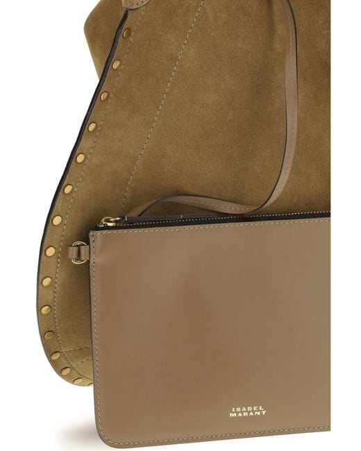 Isabel Marant Metallic Oskan Soft Shoulder Bag Calf Leather Bos Taurus