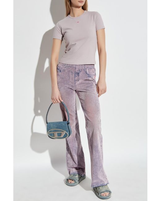 【送料&関税込】Diesel Pants P-nerv P-NERV Wide leg sweat pants with bleach treatment