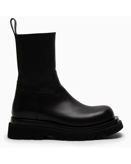 Bottega Veneta Lug Black Leather Boot for men