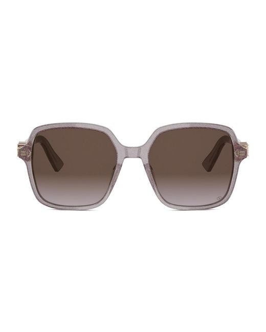Dior Brown Dior Diortreasure S1I 84F2 Viola Glitterato Trasparente Sunglasses