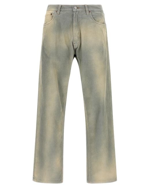 Prada Gray Prada Light Stonewashed Corduroy Jeans for men