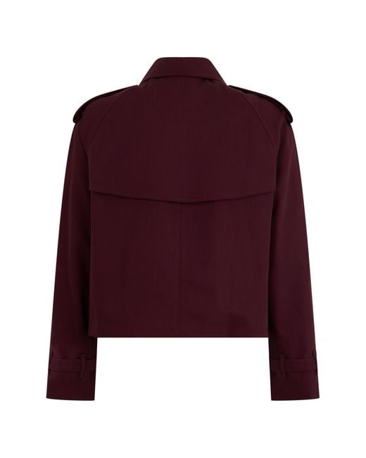 Burberry Red Short Jacket Wool Trench & Raincoats