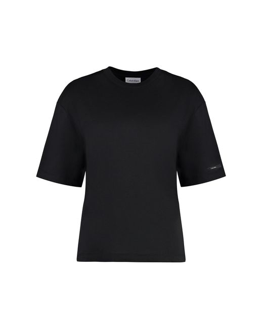Calvin Klein Black Cotton Crew-Neck T-Shirt