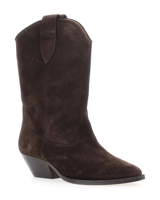 Isabel Marant Brown Ankle Boots Duerto Suede