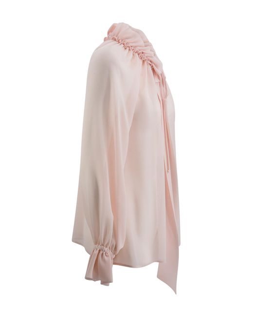 P.A.R.O.S.H. Pink Sheer Georgette Blouse