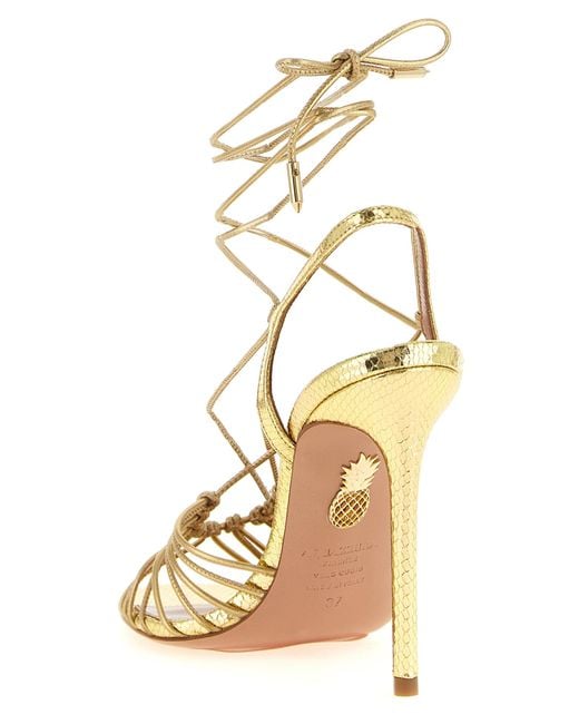 Aquazzura Metallic Ankle Strap Heels