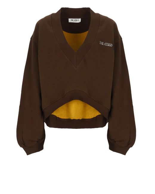 The Attico Brown Sweatshirt With Logo