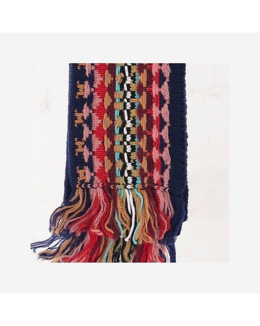 Dries Van Noten Red Scarf Wool