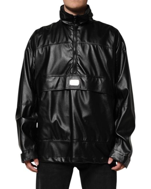 Dolce & Gabbana Black Jacket Zip Front Outerwear for men