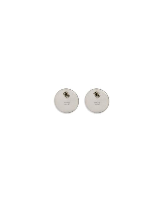 Versace White Coins Earrings Palladium