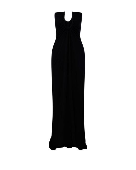 Christopher Esber Black Arced Palm Strapless Dress