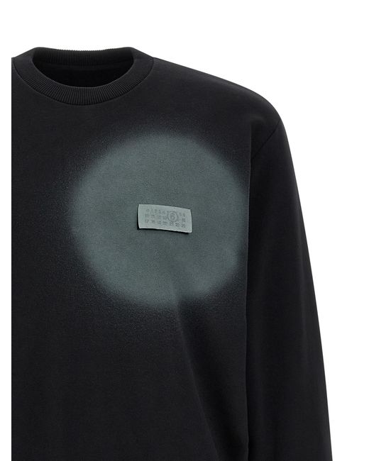 MM6 by Maison Margiela Black Numeric Signature Mm6 Spray Sweatshirt Cotton for men