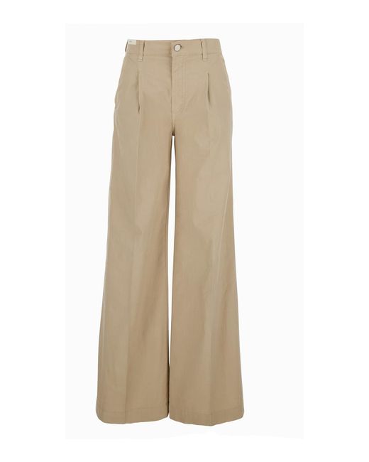 PT Torino Natural Poppy Pants With Wide Leg And Front Pleats