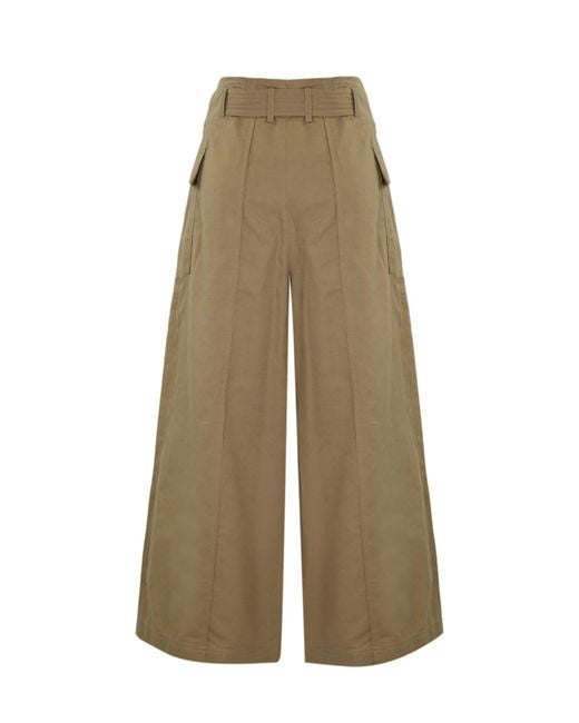Weekend by Maxmara Natural Pinide Trousers In Linen And Cotton