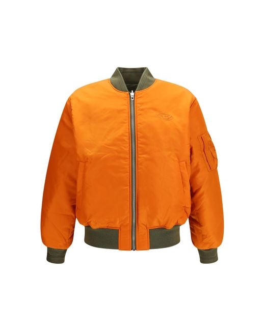 DIESEL Orange Bomber Jacket W-Type-D1 Outer: Polyamide for men