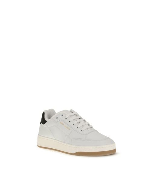 Saint Laurent White Calf Leather Bos Taurus Low Top Sneakers