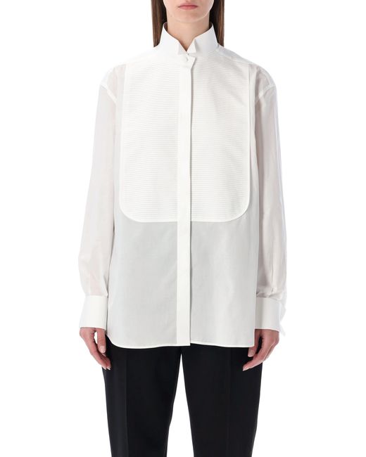 Tom Ford White Cotton Tuxedo Shirt