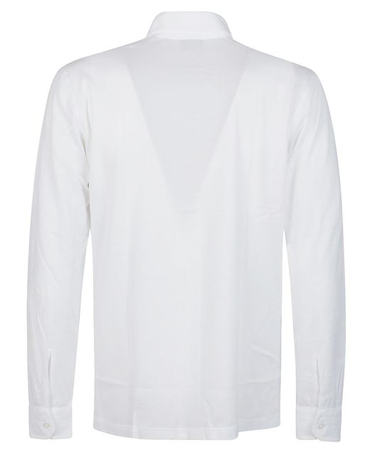 Barba Napoli White Long Sleeve Shirt for men
