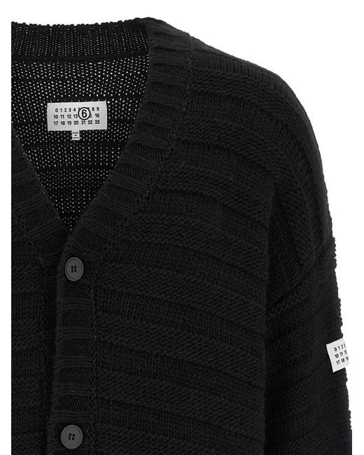 MM6 by Maison Margiela Black Virgin Wool Cardigan Clothing for men