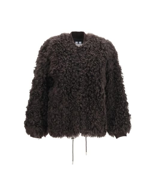 S.w.o.r.d 6.6.44 Black Sword 6.6. Teddy-Effect Faux Fur Jacket Calf Leather Bos Taurus Furs