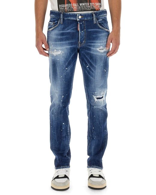 DSquared² Blue Patent Leather Effect Jeans for men