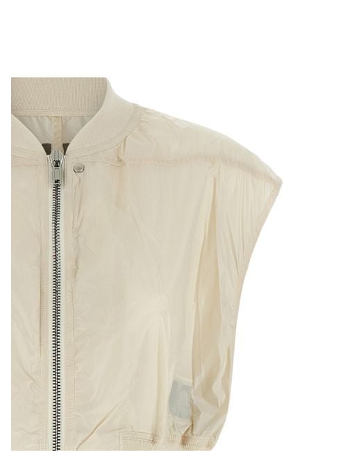 Rick Owens White Tatlin Bomber Vest Nylon Gilet