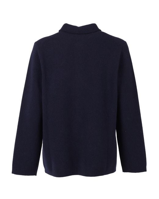 Lardini Blue Knitted Jacket Wool Polyamide Single Breasted for men