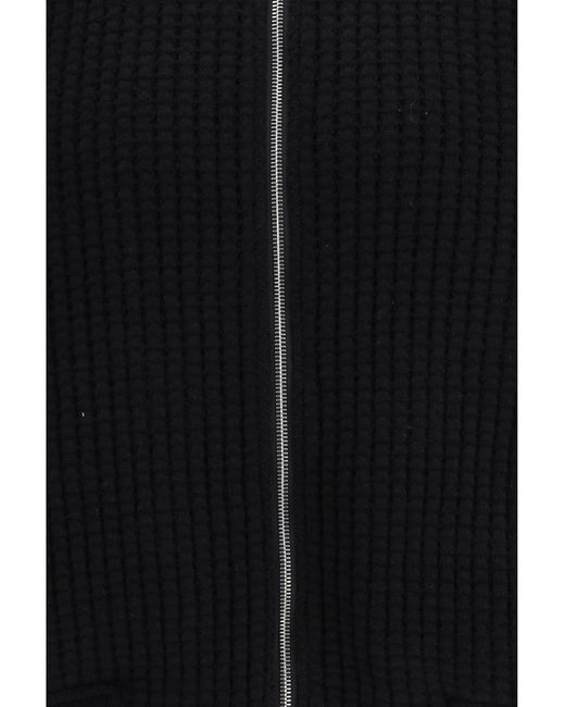Thom Browne Black Knit Bomber Jacket Wool Ovis Aries for men