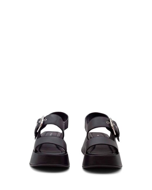 Vic Matié White Leather Sandal With Maxi Buckle
