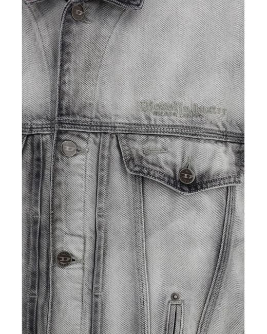 DIESEL Gray D-Denver Denim Jacket Cotton; True Hemp for men