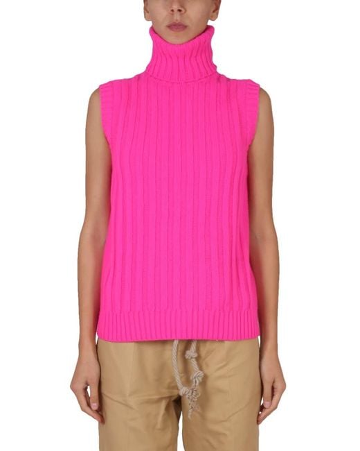 Jejia Pink Sleeveless Turtleneck Sweater