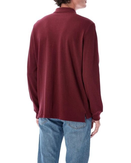 Polo Ralph Lauren Red Long-Sleeved Polo Shirt for men