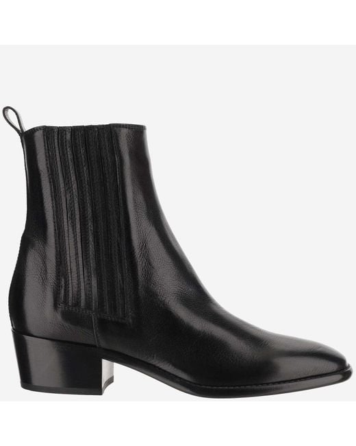 Sartore Black Glossy Leather Ankle Boots