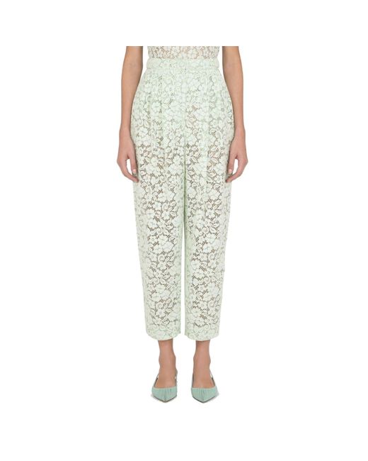Dolce & Gabbana Green Lace Trousers