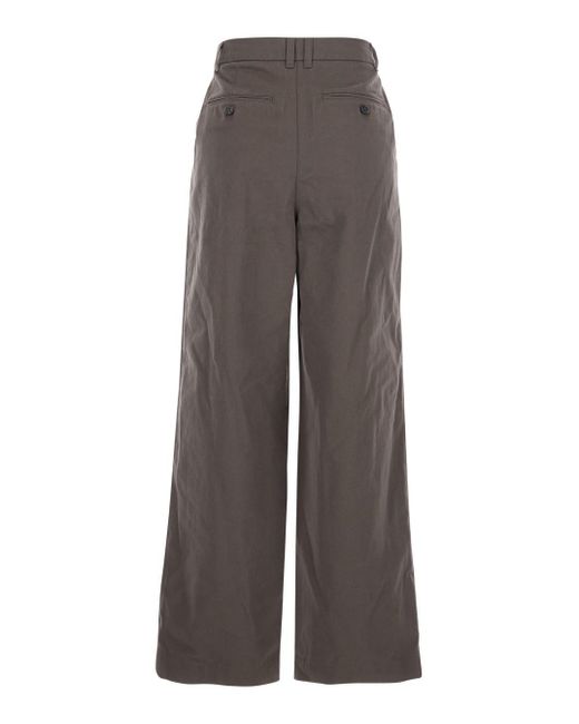 DUNST Gray Tailored Trousers With Front Pleats