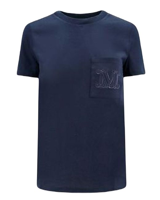Max Mara Blue Crewneck Short-Sleeved T-Shirt