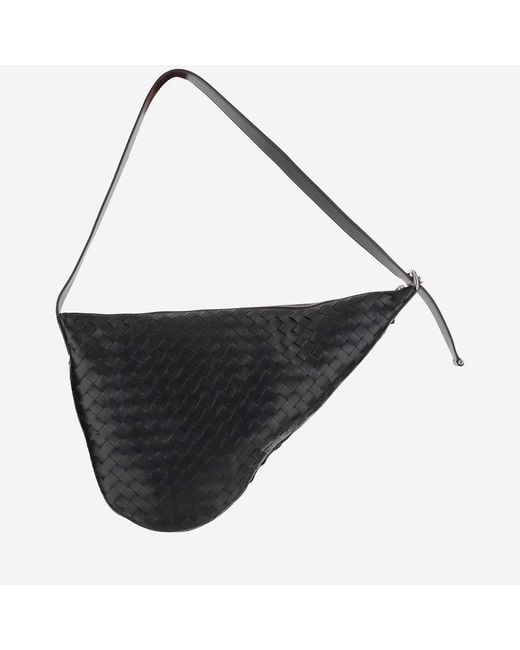 Bottega Veneta Black Virgule Calfskin Messenger Bag for men