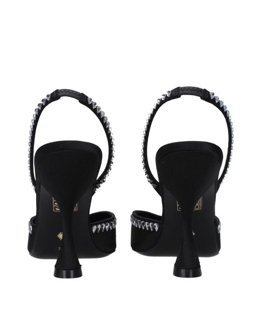 Stuart Weitzman Black Satin Stiletto Heel Sandals