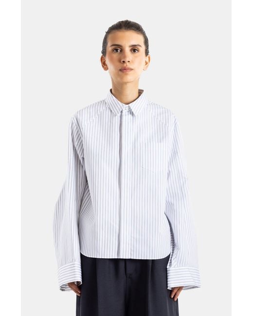 Sacai White Chemise Poplin Shirt Rayée Blanc Cassé