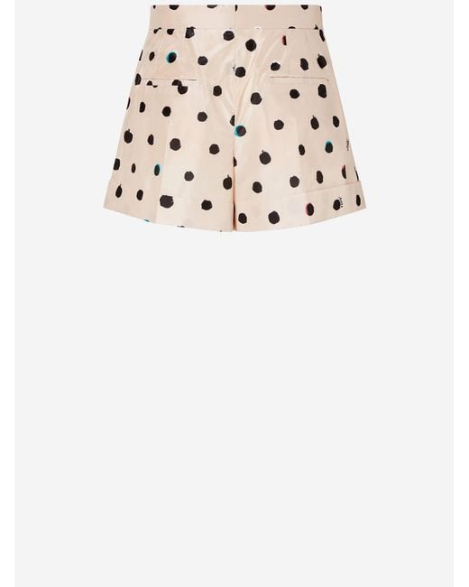 Fendi White Taffeta Shorts Silk