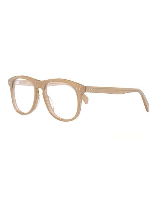 Céline White Eyeglasses Square Full Rim, Opal Frame And Clear Demo Lenses Lens Cl50130I047